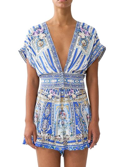 Camilla Women's Ottoman Button-Waist Romper