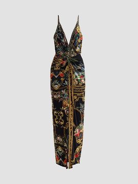 Camilla Women's Palace Zoology Print Strappy Twist Maxi Dress