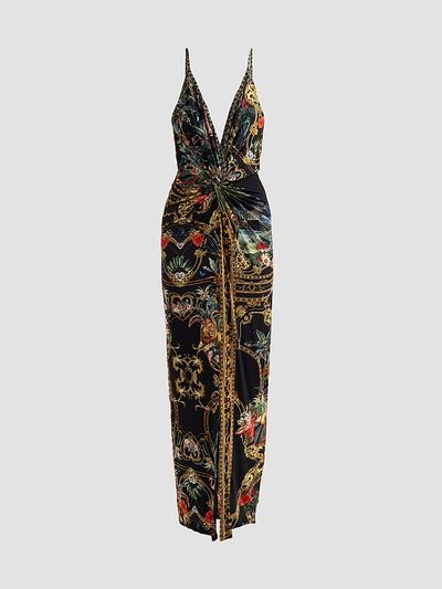 Camilla Women's Palace Zoology Print Strappy Twist Maxi Dress