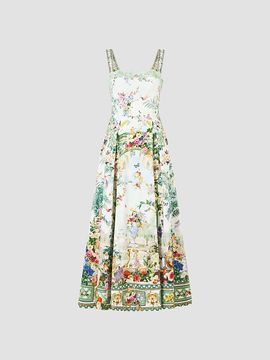 Camilla Women's Printed A-Line Tea-Length Dress