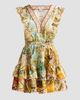 Camilla Women's Printed Cotton Tiered Mini Dress - 6