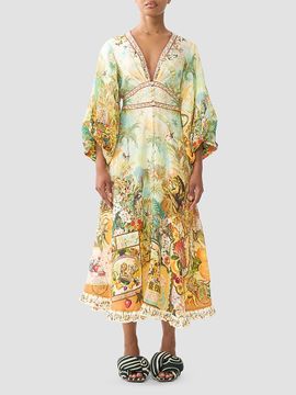 Camilla Women's Shaped Waistband Midi Dress