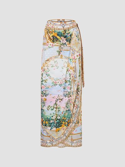 Camilla Women's Sisi Society Print Draped Wrap Maxi Sarong