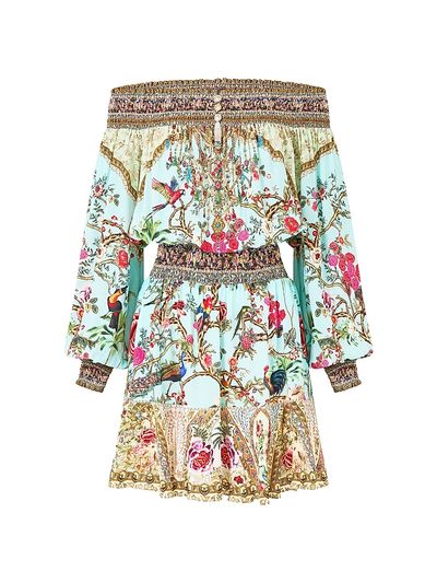 Camilla Women's Sultans-Print Silk Off-the-Shoulder Minidress
