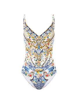 Camilla Women's The Pottery Parlour Lace-Up V-Neck One-Piece Swimsuit