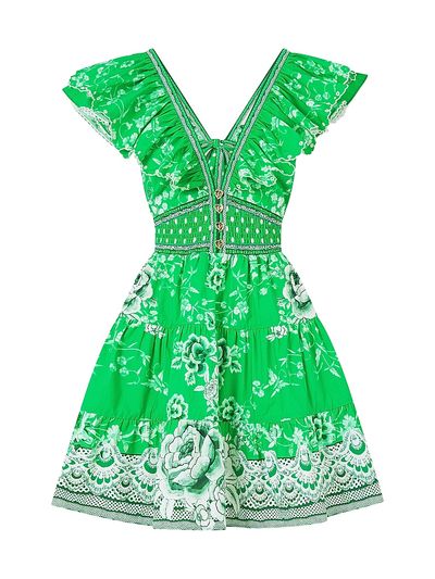 Camilla Women's Tiered Floral Cotton Minidress