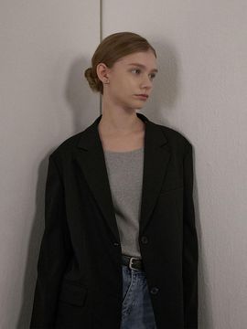 camino Boy Fit Tailored Wool Blend Blazer [Black]