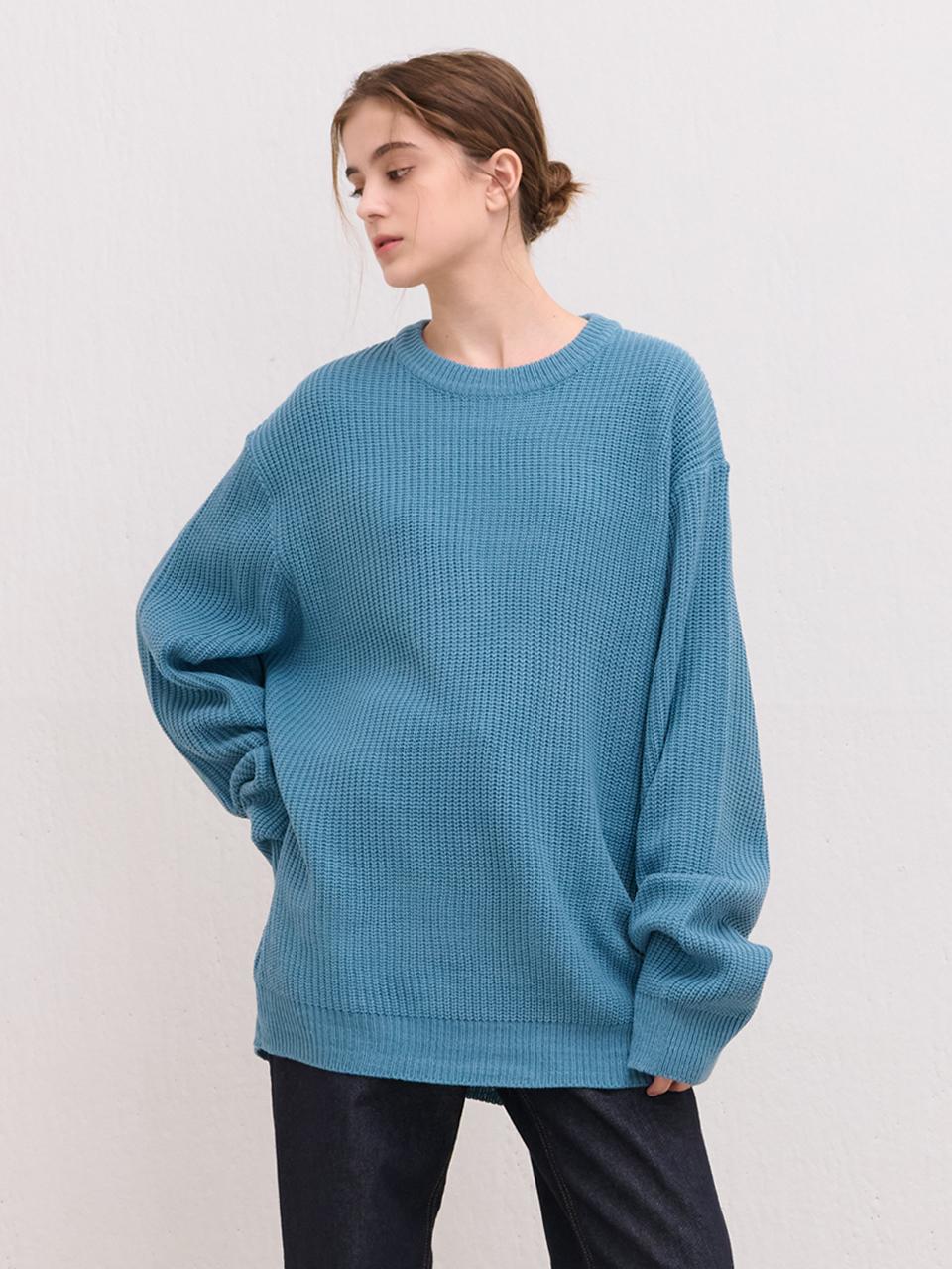 camino Oversize Round Soft Knit [Blue]