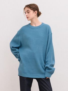 camino Oversize Round Soft Knit [Blue]