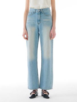 camino Semi Wide Lightweight Cotton Jeans [Sky Blue]