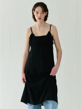 camino Strap Layered Bustier Dress [Black]