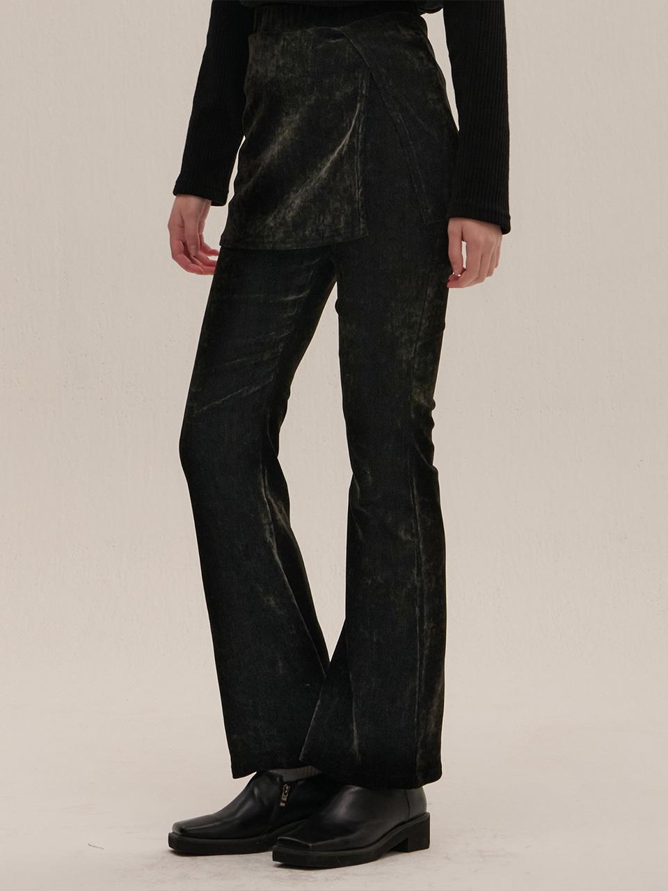 camino Velvet Boots Cut Fleece Training Pants [Beige]