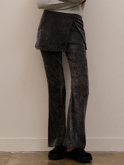 camino Velvet Boots Cut Training Pants [Charcoal]
