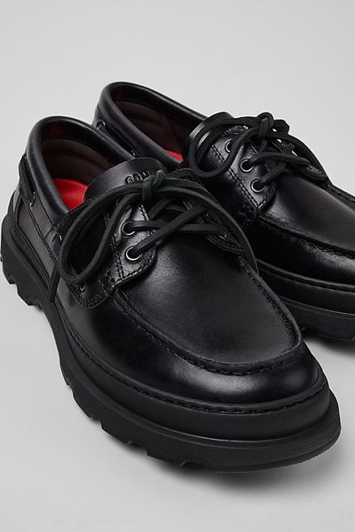 Camper Camper Brutus+ Leather Boat Shoe in Black, Men's at Urban Outfitters