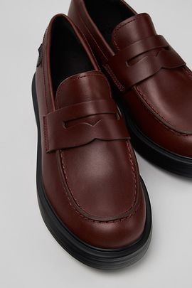 Camper Camper Dean Leather Loafer in Dark Red, Women's at Urban Outfitters
