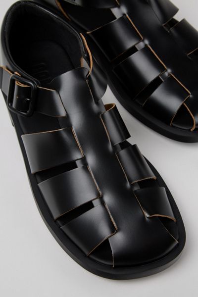 Camper Camper Don Leather Fisherman Sandal in Black, Men's at Urban Outfitters