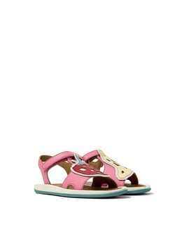 Camper Camper Girls' Bicho Mismatched T-Strap Leather Sandals