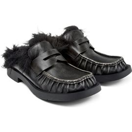 Camper Camper Mil-1978 Leather Mule with Genuine Shearling Trim