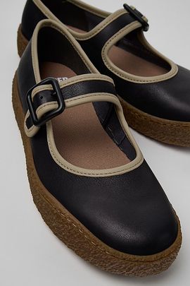 Camper Camper Peu Terreno Leather Ballerinas Shoe in Black, Women's at Urban Outfitters