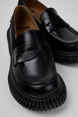 Camper Camper Pix London Leather Heeled Loafer in Black, Women's at Urban Outfitters