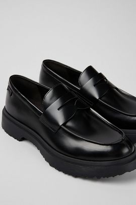 Camper Camper Walden Leather Moc Toe Loafer Shoe in Black, Men's at Urban Outfitters