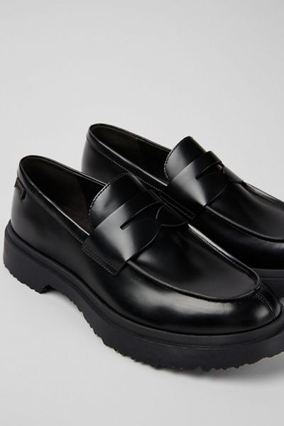 Camper Camper Walden Leather Moc Toe Loafer Shoe in Black, Men's at Urban Outfitters