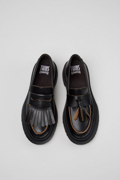 Camper Camper Walden Twins Leather Moccasin Loafer in Black, Women's at Urban Outfitters