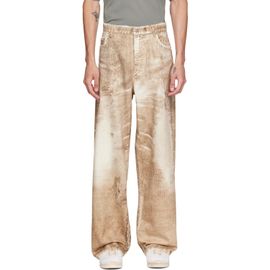 CAMPERLAB CAMPERLAB Beige Corduroy Print Denim Loose Jeans