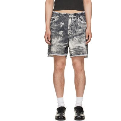 CAMPERLAB CAMPERLAB Black Corduroy Print Cutoff Shorts