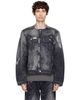 CAMPERLAB CAMPERLAB Black Distorted Print Distressed Denim Jacket - 1