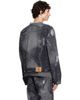 CAMPERLAB CAMPERLAB Black Distorted Print Distressed Denim Jacket - 3