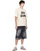 CAMPERLAB CAMPERLAB Black Distorted Print Distressed Denim Shorts - 4