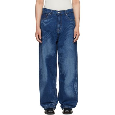 CAMPERLAB CAMPERLAB Blue Distorted Laser Loose Fit Jeans
