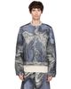 CAMPERLAB CAMPERLAB Blue Distorted Print Distressed Denim Jacket - 1