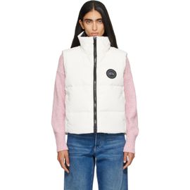 Canada Goose Canada Goose White Grandview Black Disc Cropped Down Vest