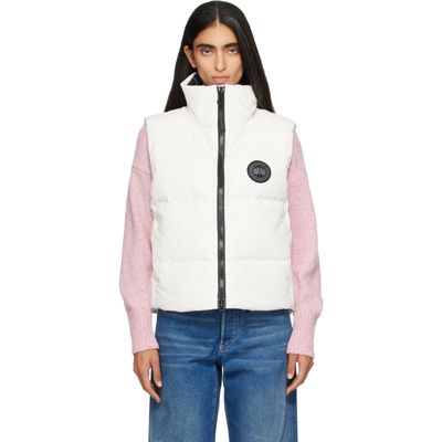 Canada Goose Canada Goose White Grandview Black Disc Cropped Down Vest