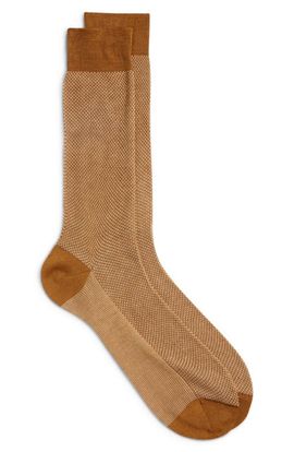 Canali Canali Bird's Eye Jacquard Cotton Dress Socks
