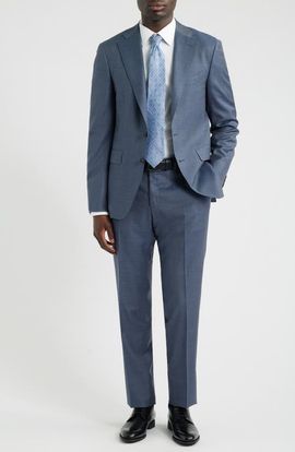 Canali Canali Capri Trim Fit Solid Wool Suit