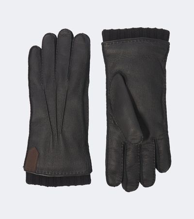 Canali Canali Cashmere-trimmed leather gloves