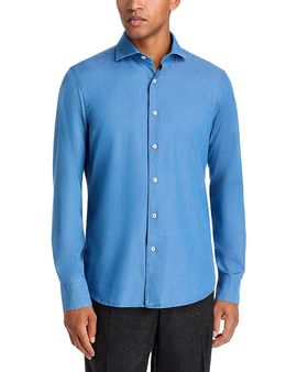 Canali Canali Chambray Regular Fit Sport Shirt