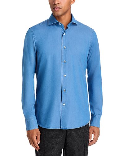 Canali Canali Chambray Regular Fit Sport Shirt