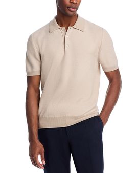 Canali Canali Cotton Textured Knit Polo Shirt