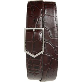 Canali Canali Croc Embossed Leather Belt