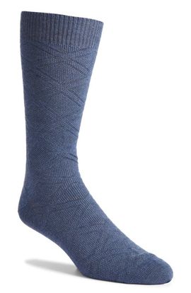 Canali Canali Diamond Jacquard Wool Blend Dress Socks