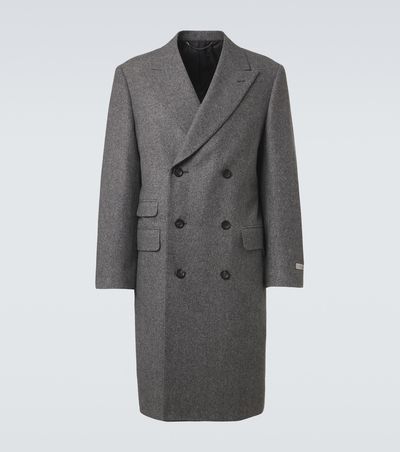 Canali Canali Double-breasted wool and silk coat