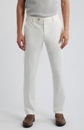 Canali Canali Flat Front Stretch Cotton Blend Twill Chinos