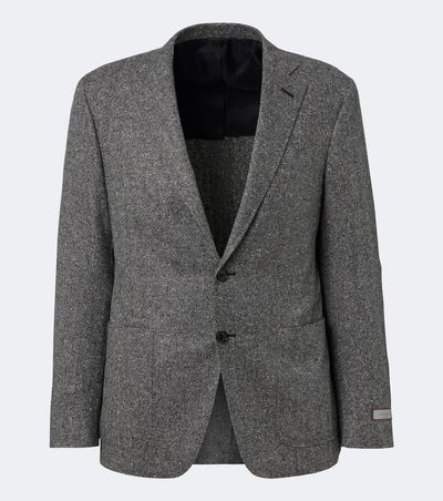 Canali Canali Herringbone wool and cashmere blazer
