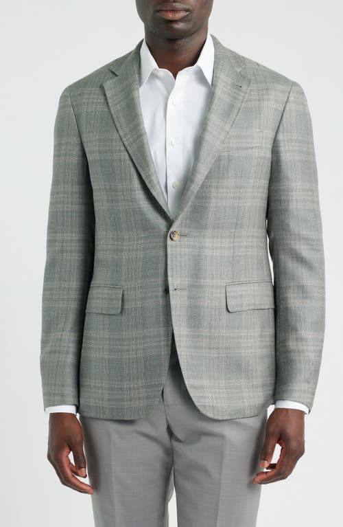 Canali Canali Kei Plaid Wool, Silk & Linen Sport Coat