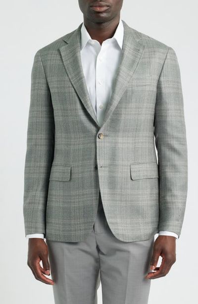 Canali Canali Kei Plaid Wool, Silk & Linen Sport Coat