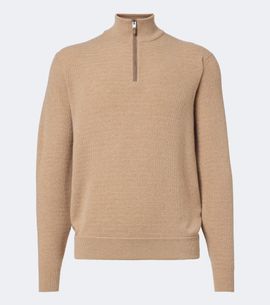 Canali Canali Knitted wool and cashmere zip-up sweater